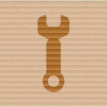 Wrench icon Flat with abstract background.