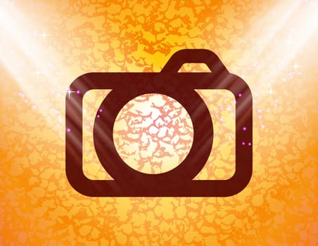 Camera icon Flat with abstract background.