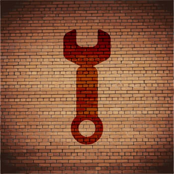 Wrench icon Flat with abstract background.