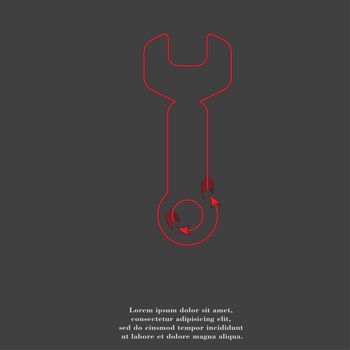 Wrench icon Flat with abstract background.