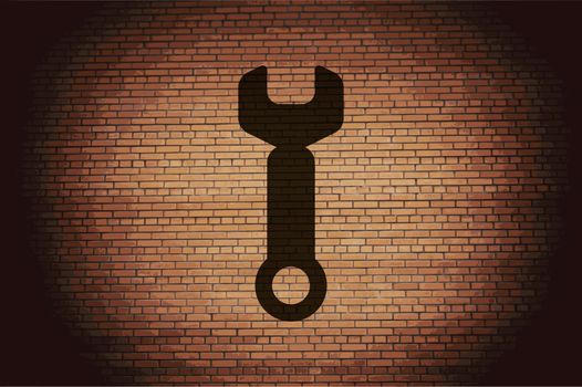 Wrench icon Flat with abstract background.