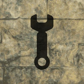 Wrench icon Flat with abstract background.