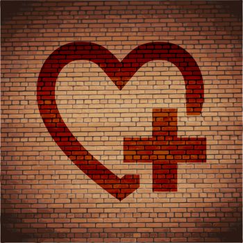 Heart icon Flat with abstract background.