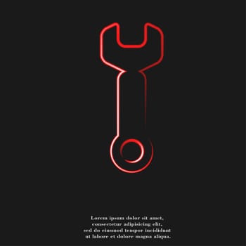 Wrench icon Flat with abstract background.