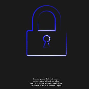 padlock icon flat design with abstract background.