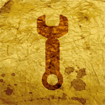 Wrench icon Flat with abstract background.