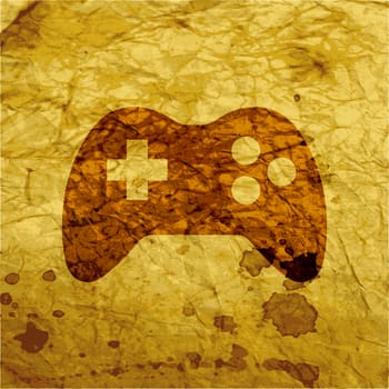 Gaming Joystick icon flat design with abstract background.