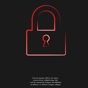 padlock icon flat design with abstract background.