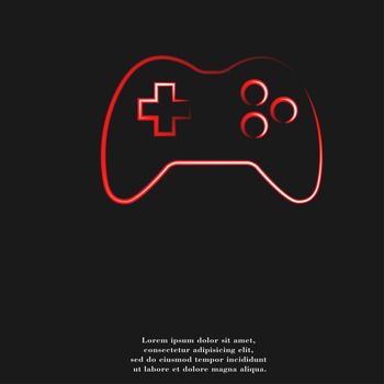 Gaming Joystick icon flat design with abstract background.