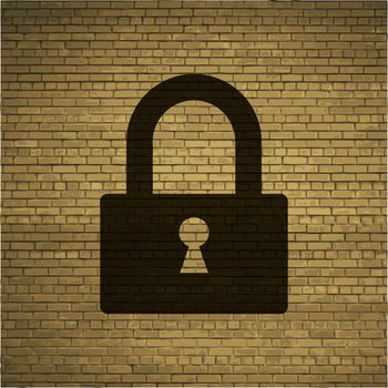 padlock icon flat design with abstract background.