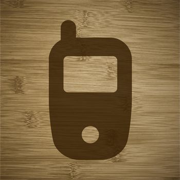 Mobile phone icon flat design with abstract background.