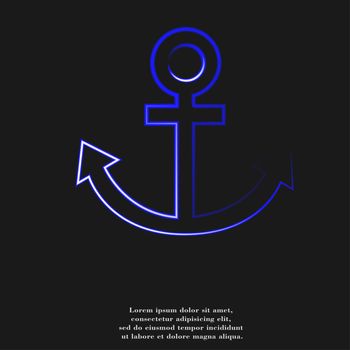 Anchor icon flat design with abstract background.