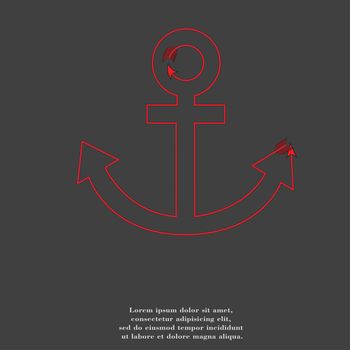 Anchor icon flat design with abstract background.