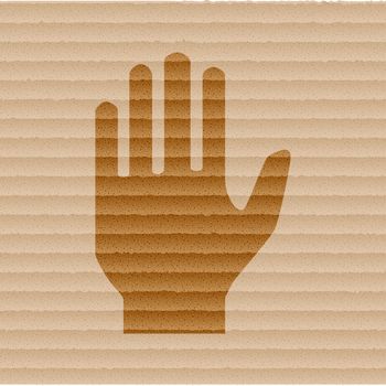 Stop. hand. icon flat design with abstract background.