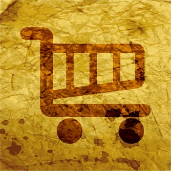 Shopping basket icon Flat with abstract background.