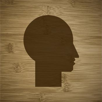 Man silhouette profile picture. Flat modern web button and space for your text. .