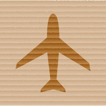 Plane icon flat design with abstract background.