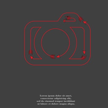 Camera icon Flat with abstract background.