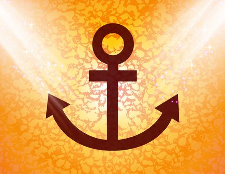 Anchor icon flat design with abstract background.