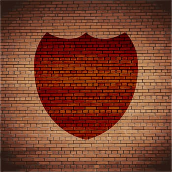 Shield protection icon flat design with abstract background.