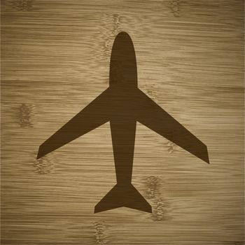 Plane icon flat design with abstract background.