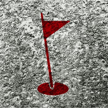 golf flag icon flat design with abstract background.