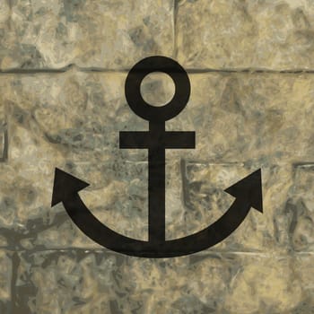 Anchor icon flat design with abstract background.