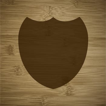 Shield protection icon flat design with abstract background.