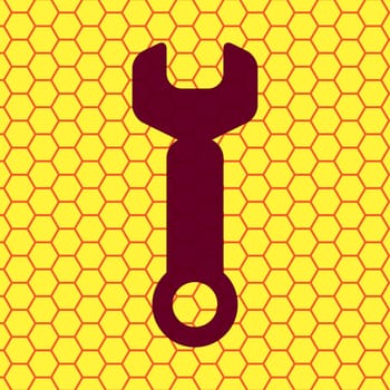 Wrench icon Flat with abstract background.