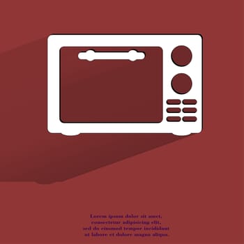 microwave. kitchen equipment Flat modern web button with long shadow and space for your text. . 