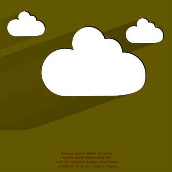 Cloud download application web icon, flat design.  illustration. 
