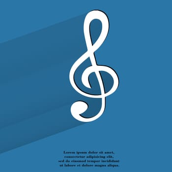 Music elements notes web icon, flat design.  illustration. 