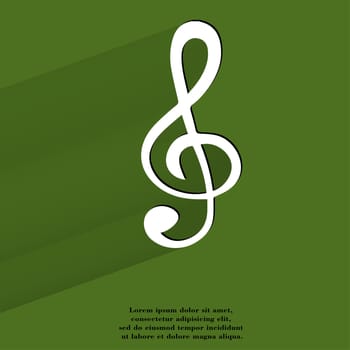 Music elements notes web icon, flat design.  illustration. 