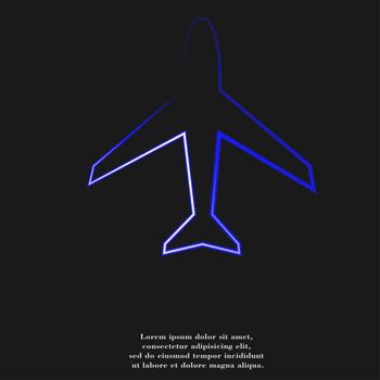 Plane icon flat design with abstract background.