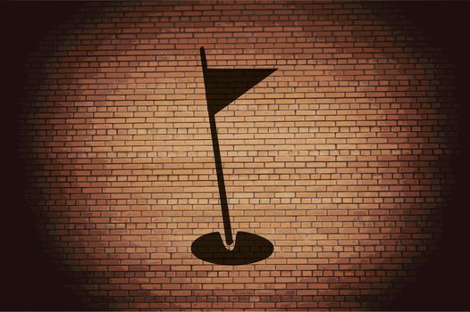 golf flag icon flat design with abstract background.