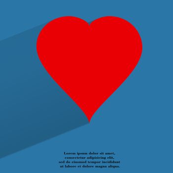 red heart web icon, flat design.  illustration. 