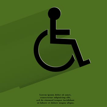 disabled. Flat modern web button with long shadow and space for your text. . 