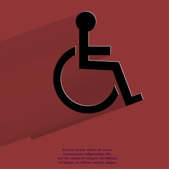 disabled. Flat modern web button with long shadow and space for your text. . 