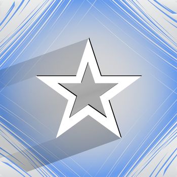 star web icon, on a flat geometric abstract background  illustration. 