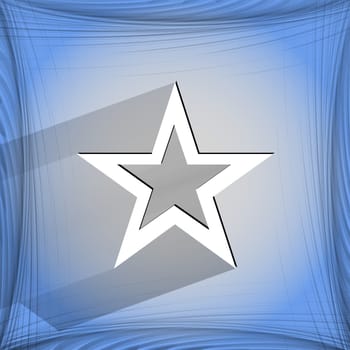 star web icon, on a flat geometric abstract background  illustration. 