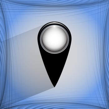 map pointers. Flat modern web button  on a flat geometric abstract background . . 