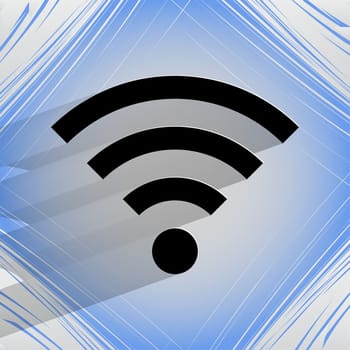 WI-FI. Flat modern web button with long shadow and space for your text. . 