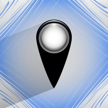 map pointers. Flat modern web button  on a flat geometric abstract background . . 