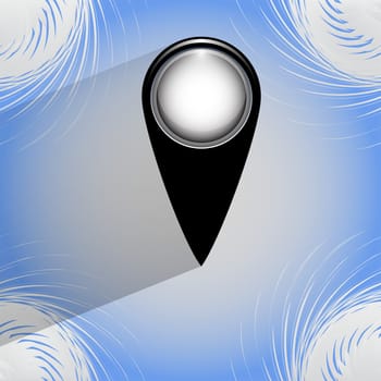 map pointers. Flat modern web button  on a flat geometric abstract background . . 