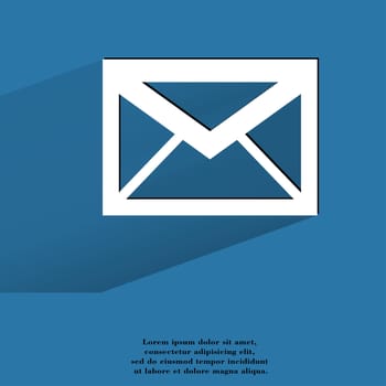 mail. envelope Flat modern web button with long shadow and space for your text. . 