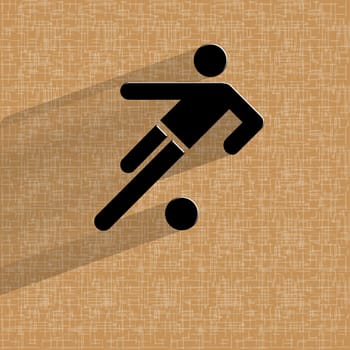 football player. Flat modern web button   on a flat geometric abstract background  . 