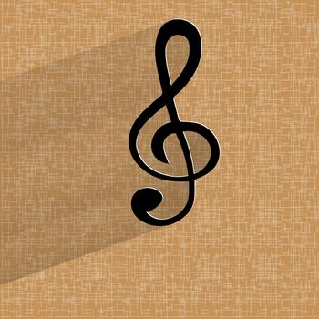 Music elements notes web icon  on a flat geometric abstract background  