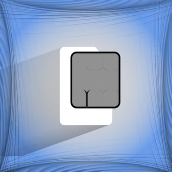 SIM card. Flat modern web button   on a flat geometric abstract background  . 