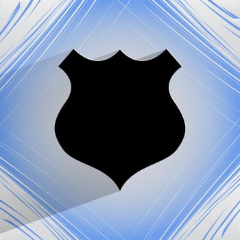 shield. Flat modern web design on a flat geometric abstract background  . 