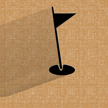 golf flag. Flat modern web design on a flat geometric abstract background . 
